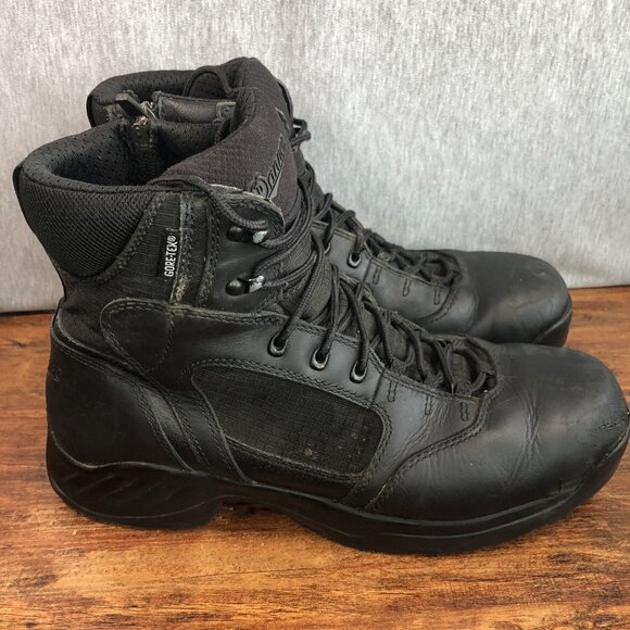 Danner Men Size 12 Black Leather‎ Gore Tex Biker Combat Work Boots 8” Side Zip - Picture 1 of 11